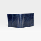 Billetera Hombre Cuero Azul Traslúcido Bordado RFID