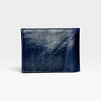 Billetera Hombre Cuero Azul Traslúcido Bordado RFID