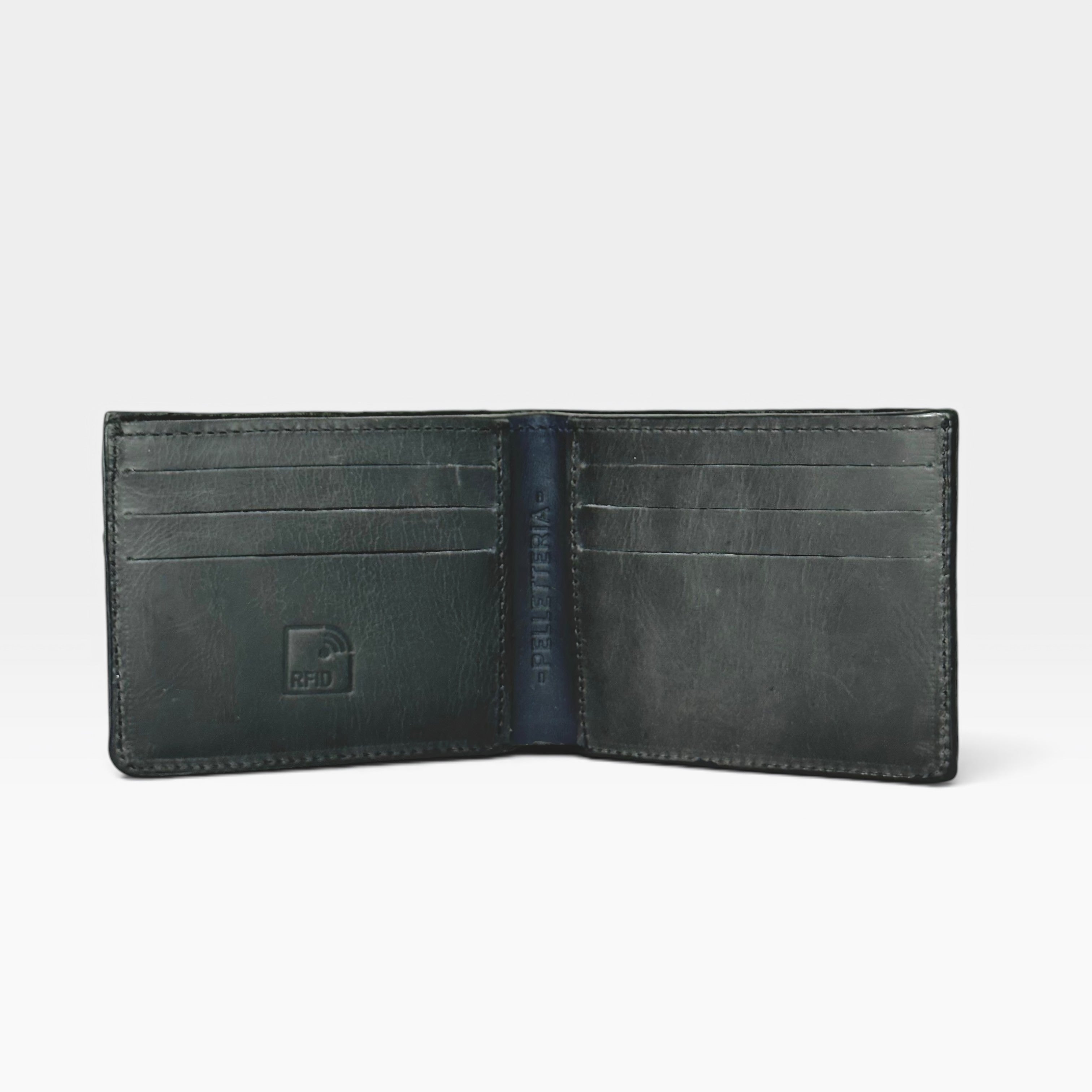 Billetera Hombre Cuero Café Arizona Tinte Borde RFID