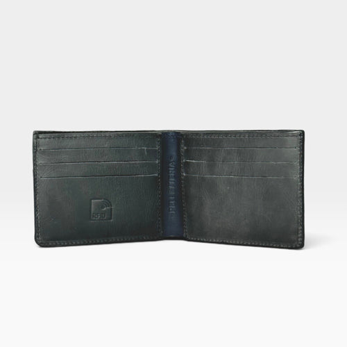 Billetera Hombre Cuero Café Arizona Tinte Borde RFID