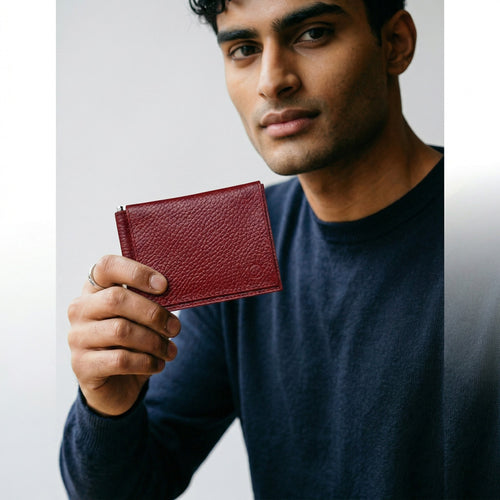 Billetera Pisa billetes Delgada en Cuero 100% Genuino para Hombre