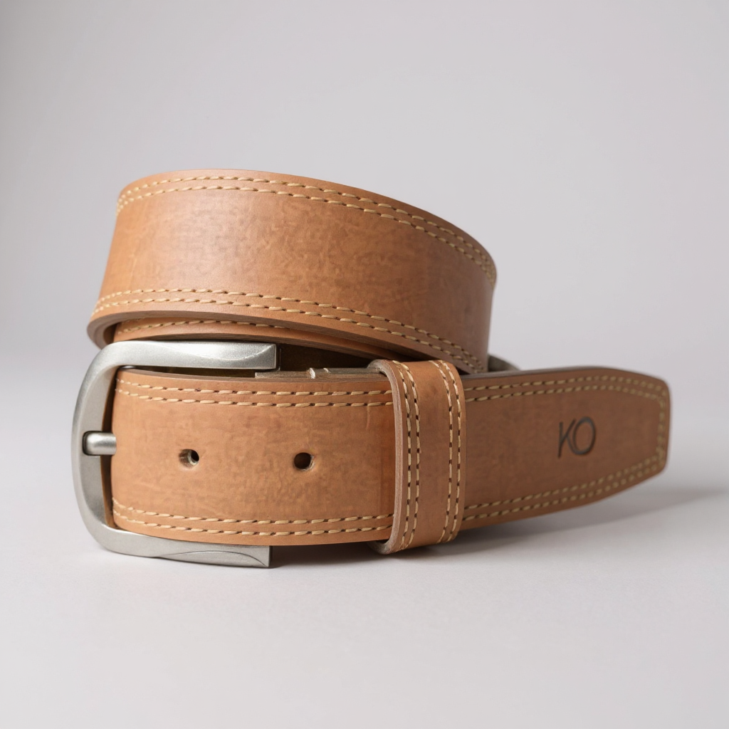 Cinturón 4 cm  para hombre en cuero clasico