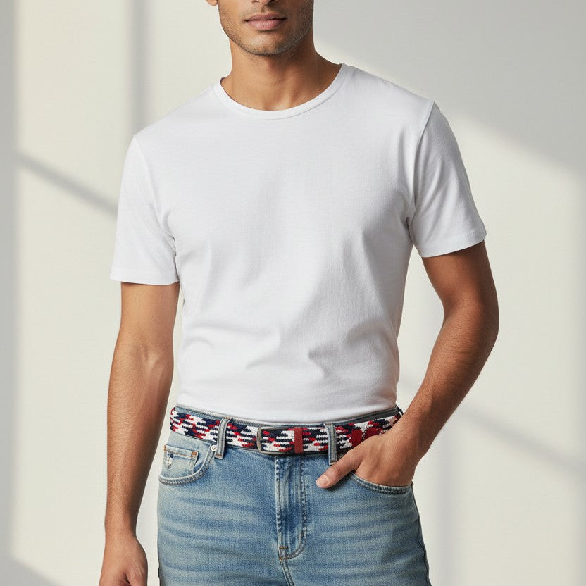 Cinturón Trenzado Elástico "Biarritz" – Detalle en Cuero Legítimo